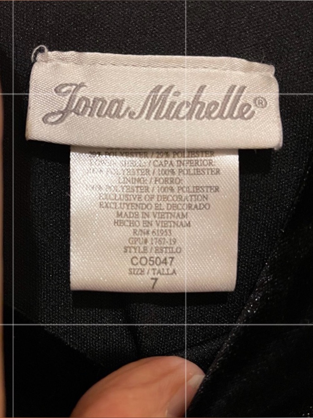 Jona Michelle Black Velvet and Cream Gold-Embroidered Party Dress - Picture 2 of 13